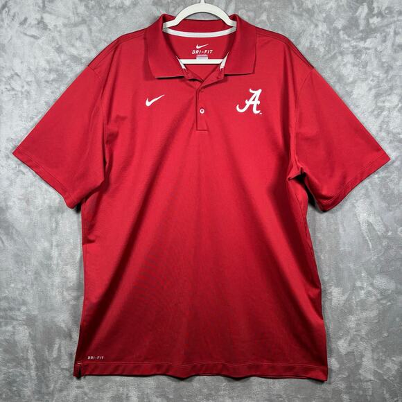 Nike Dri-FIT Alabama Crimson Tide Polo Shirt Red XXL University - Picture 1 of 8